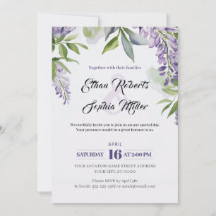 Lilac Garden Floral Wedding Einladung