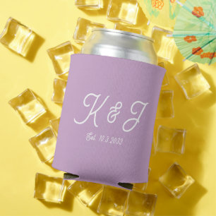 Lilac Gastgeschenk Hochzeit Mit Monogramm Can Cool Dosenkühler