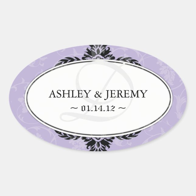 Lilac Gastgeschenk Hochzeit Stickers (Vorderseite)