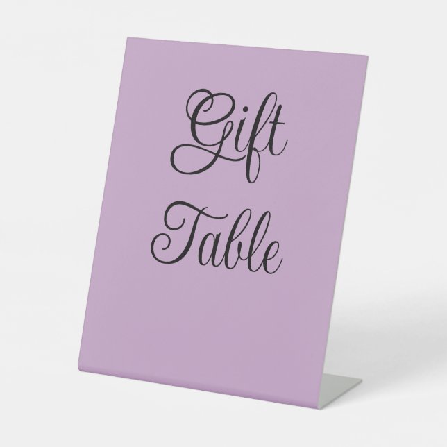 Lilac Gift Table Sockelschild (Vorderseite)