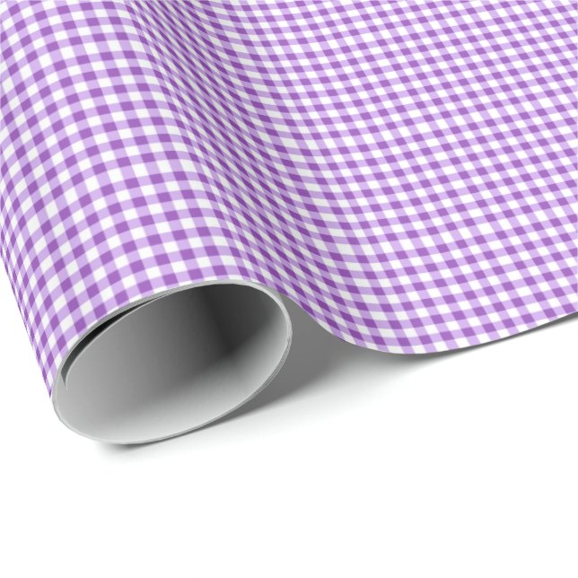 Lilac Gingham Wrapping Paper Geschenkpapier (Rolleneckpunkt)