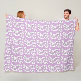 Lilac Ginkgo Biloba Fleece Blanket