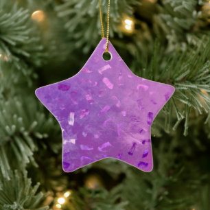 Lilac Glitzer Christmas Keramik Ornament