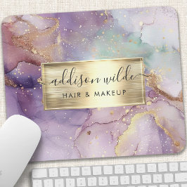 Lilac Glitzer Watercolor Imitate Golden Fossil Mousepad