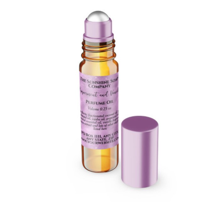 Lilac Glitzern Duftrollenschild Quadratischer Aufkleber (Von Creator hochgeladen)