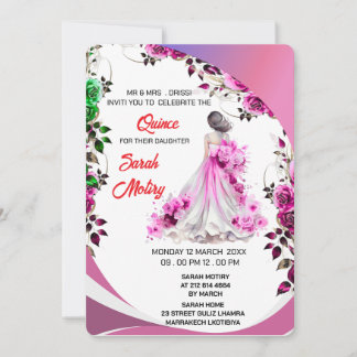 Lilac Gold Floral Butterfly Princess Quinceanera I Einladung