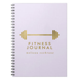 Lilac & Gold Personalisierte Fitness Journal Notizblock