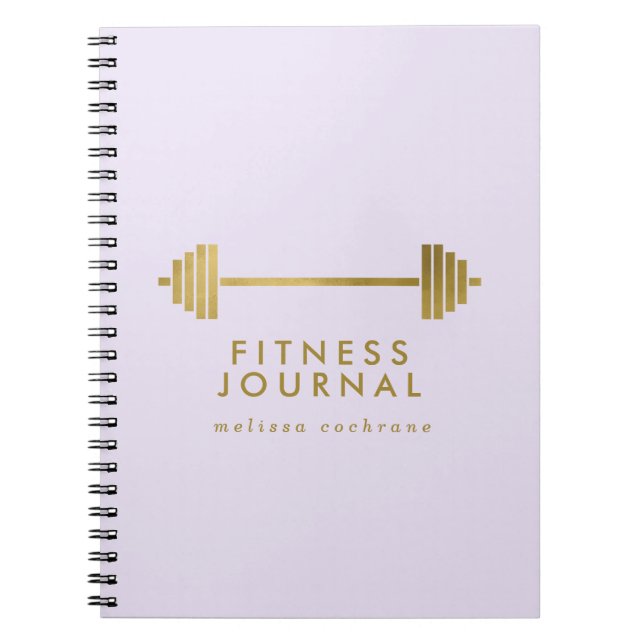 Lilac & Gold Personalisierte Fitness Journal Notizblock (Vorderseite)