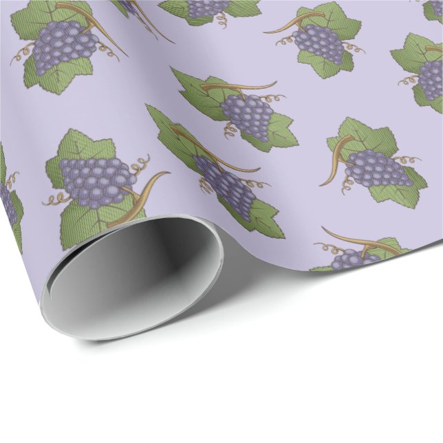 Lilac Grapes Pattern Geschenkpapier (Rolleneckpunkt)