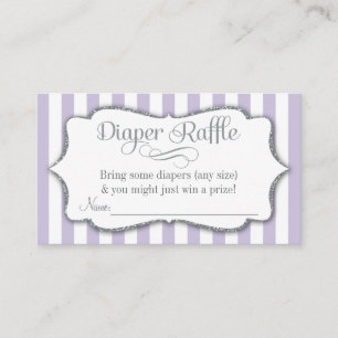 Lilac Gray Diaper Raffle Baby Duschkarten Lila Begleitkarte