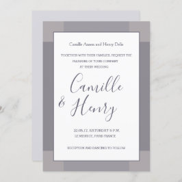Lilac gray weiß rot elegante moderne Hochzeit Einladung
