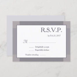 Lilac gray white errush moderne Hochzeit RSVP Einladung