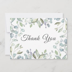 Lilac Greenery Floral Wedding Danke Card