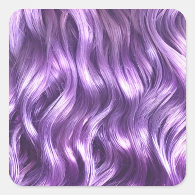 Lilac Hair Background Square Sticker (Vorderseite)