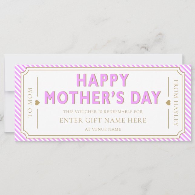 Lilac Happy Mother's Day Gift Voucher Card Einladung (Vorderseite)