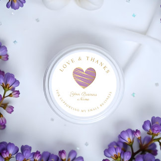 Lilac Heart Liebe & danke für die Unterstützung de Runder Aufkleber