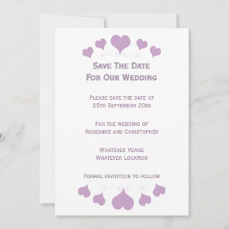 Lilac Hearts Design Hochzeit Save The Date