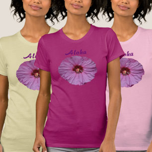 Lilac Hibiskus Hawaiian Aloha T-Shirt