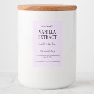 Lilac Homemade handgefertigte Vanilla Extrahierung Lebensmitteletikett