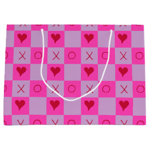 Lilac Hot Pink XO Herz geprüft Große Geschenktüte
