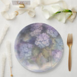 Lilac Hydrangea Watercolor Luncheon Napkin Pappteller<br><div class="desc">Bring graceful floral elegance to your table with this lilac hydrangea watercolor plate, beautifully designed using an original vintage artwork from the Hydrangea Luxe Garden Collection. Soft lilac, blue, and periwinkle blooms glow against a classic porcelain-inspired border, creating a timeless plate perfect for spring entertaining and refined celebrations. Ideal for...</div>