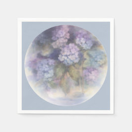 Lilac Hydrangea Watercolor Luncheon Napkin Serviette