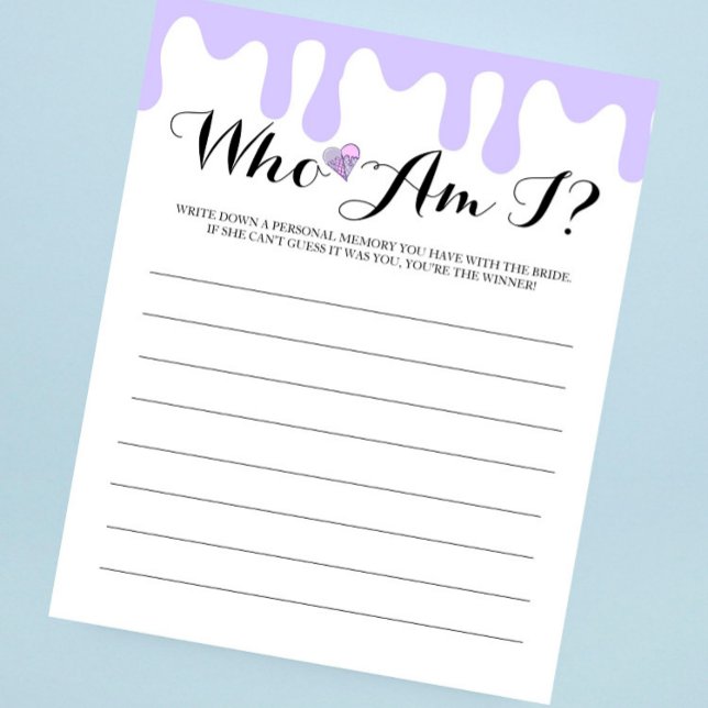 Lilac Ice Cream Brautparty "Wer bin ich?" Spiel (Von Creator hochgeladen)