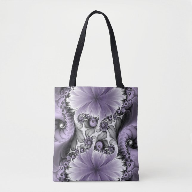 Lilac Illusion Abstraktes florales Fraktal Kunstfa (Vorderseite)