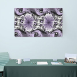 Lilac Illusion Abstraktes florales Fraktal Kunstfa Banner