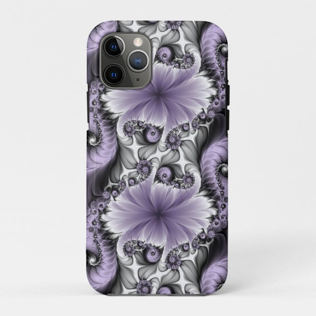 Lilac Illusion Abstraktes florales Fraktal Kunstfa Case-Mate iPhone Hülle (Rückseite)