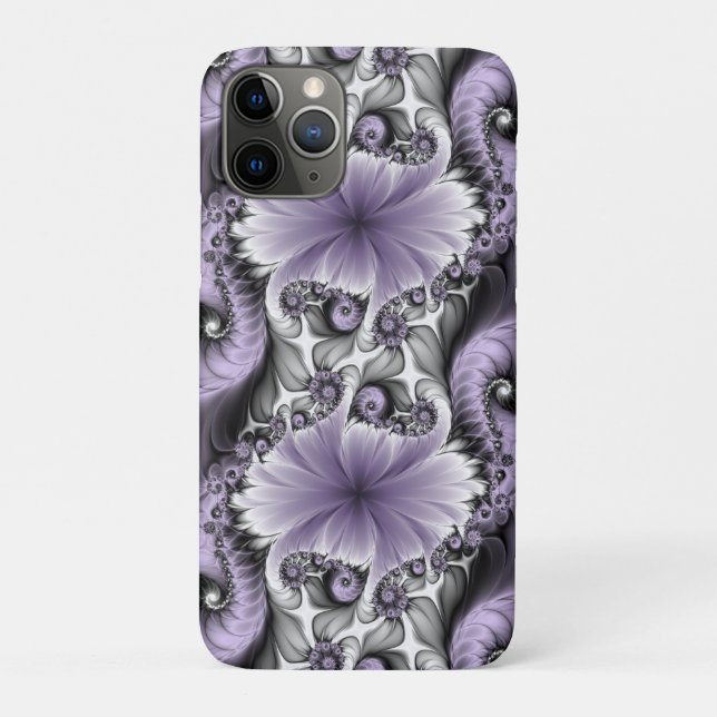 Lilac Illusion Abstraktes florales Fraktal Kunstfa Case-Mate iPhone Hülle (Rückseite)