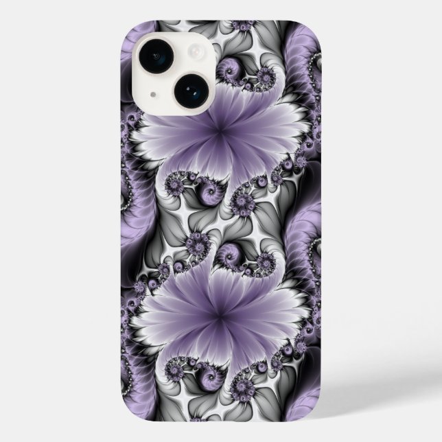 Lilac Illusion Abstraktes florales Fraktal Kunstfa Case-Mate iPhone Hülle (Rückseite)