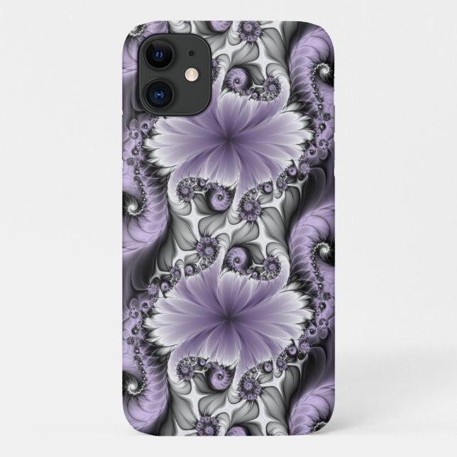 Lilac Illusion Abstraktes florales Fraktal Kunstfa Case-Mate iPhone Hülle (Rückseite)
