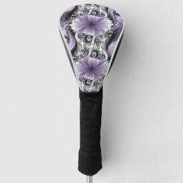 Lilac Illusion Abstraktes florales Fraktal Kunstfa Golf Headcover