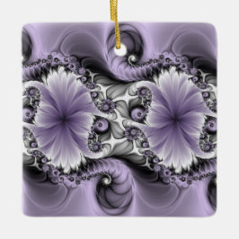 Lilac Illusion Abstraktes florales Fraktal Kunstfa Keramikornament