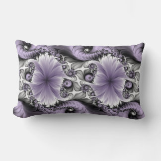 Lilac Illusion Abstraktes florales Fraktal Kunstfa Lendenkissen