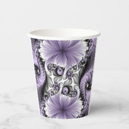 Lilac Illusion Abstraktes florales Fraktal Kunstfa Pappbecher