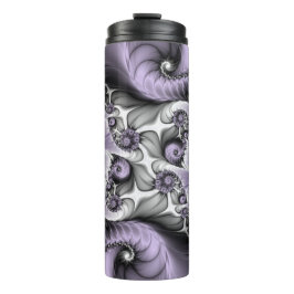 Lilac Illusion Abstraktes florales Fraktal Kunstfa Thermosbecher