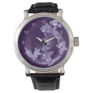 Lilac im Kreis Armbanduhr