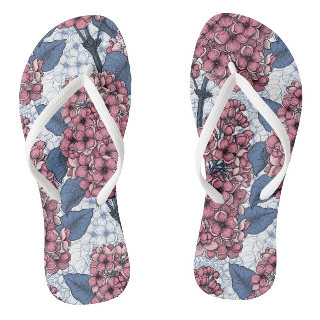 Lilac in Rosa und Blau Flip Flops (Fußbett)