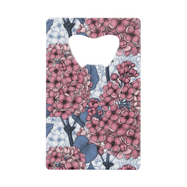 Lilac in Rosa und Blau Geldbeutel Flaschenöffner (Vorderseite)