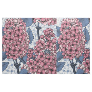 Lilac in Rosa und Blau Stoff