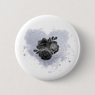 *~* Lilac Iridescent Herz Blume Frauen WEISS Button