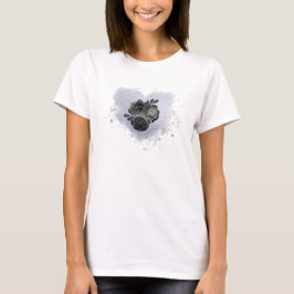 *~* Lilac Iridescent Herz Blume Frauen WEISS T-Shirt