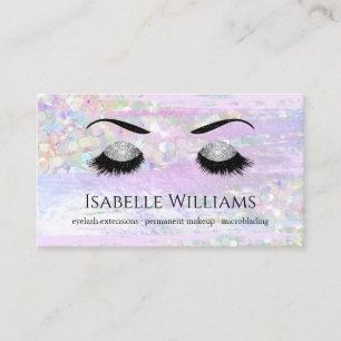 Lilac Iridescent Pearlescent Glitzer Lash Brows Visitenkarte