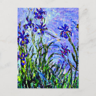 Lilac Irises feine art von Claude Monet, Postkarte