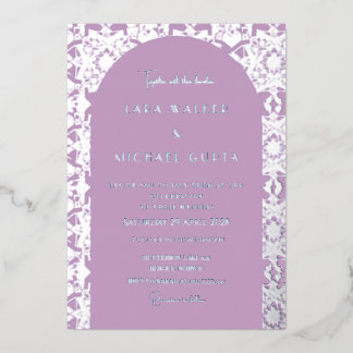 Lilac Italian Geometric Wedding (Solid) Folieneinladung