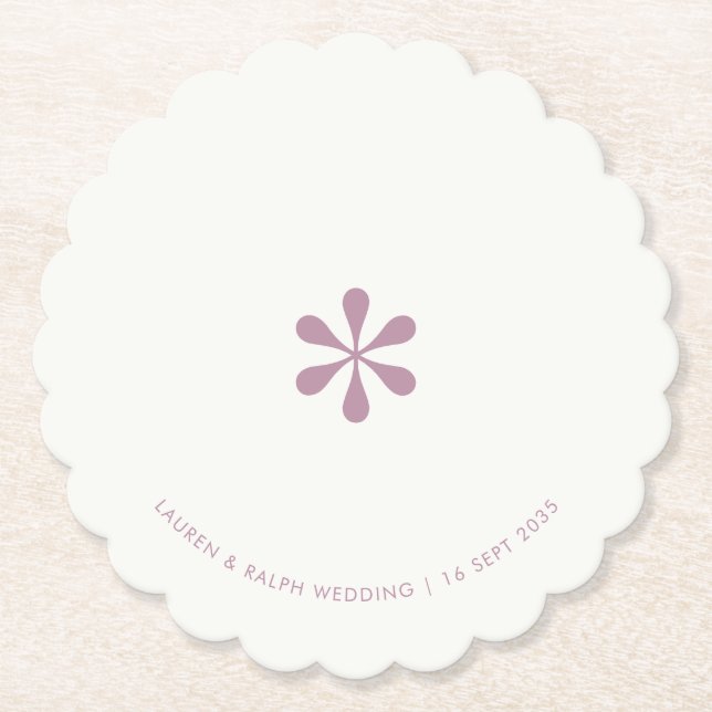 Lilac & Ivory Simple Chic Couple Paper Untersetzer (Vorderseite)