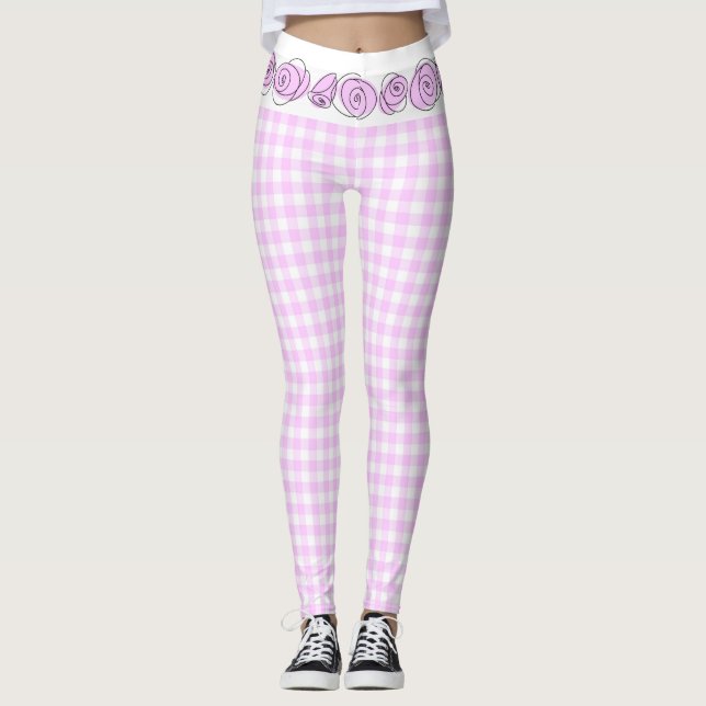 Lilac Karo Leggings (Vorderseite)