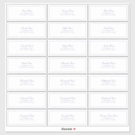 Lilac Lavender Classic Script Guest Address Aufkleber